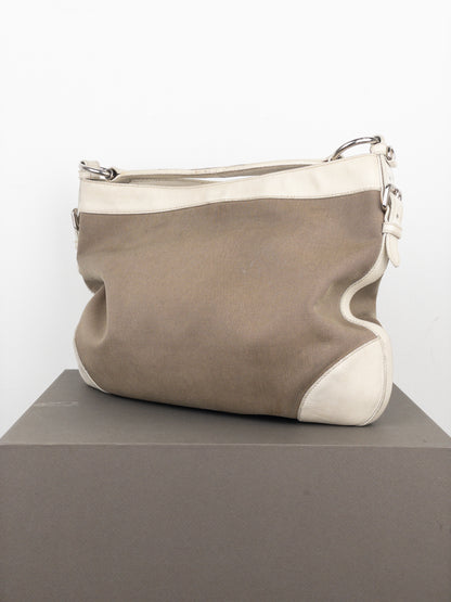 Prada 2000s Jacquard Canvas Hobo Shoulder Bag