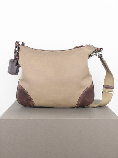 Prada 2000s Jacquard Canvas Crossbody Bag