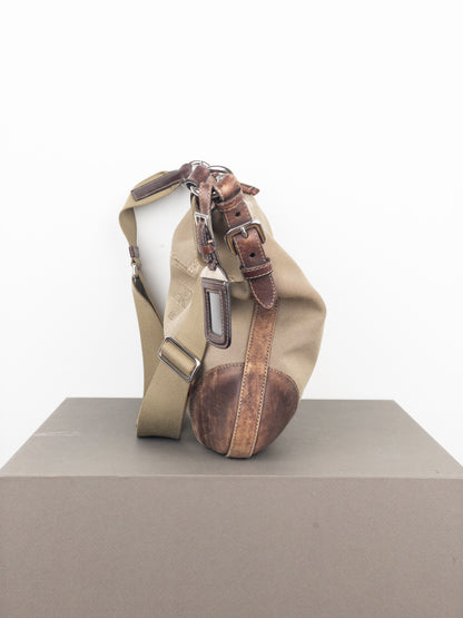 Prada 2000s Jacquard Canvas Crossbody Bag
