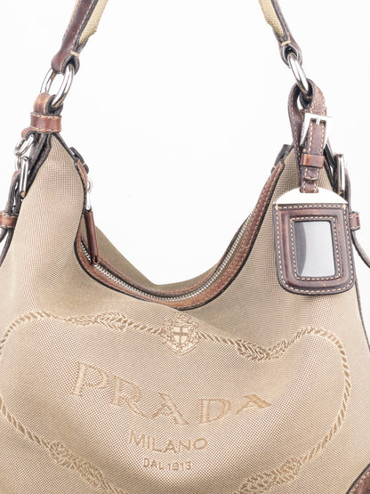 Prada 2000s Jacquard Canvas Crossbody Bag
