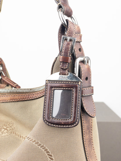 Prada 2000s Jacquard Canvas Crossbody Bag