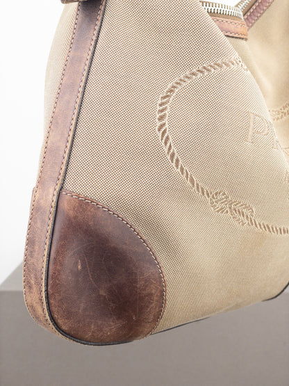 Prada 2000s Jacquard Canvas Crossbody Bag