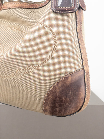 Prada 2000s Jacquard Canvas Crossbody Bag