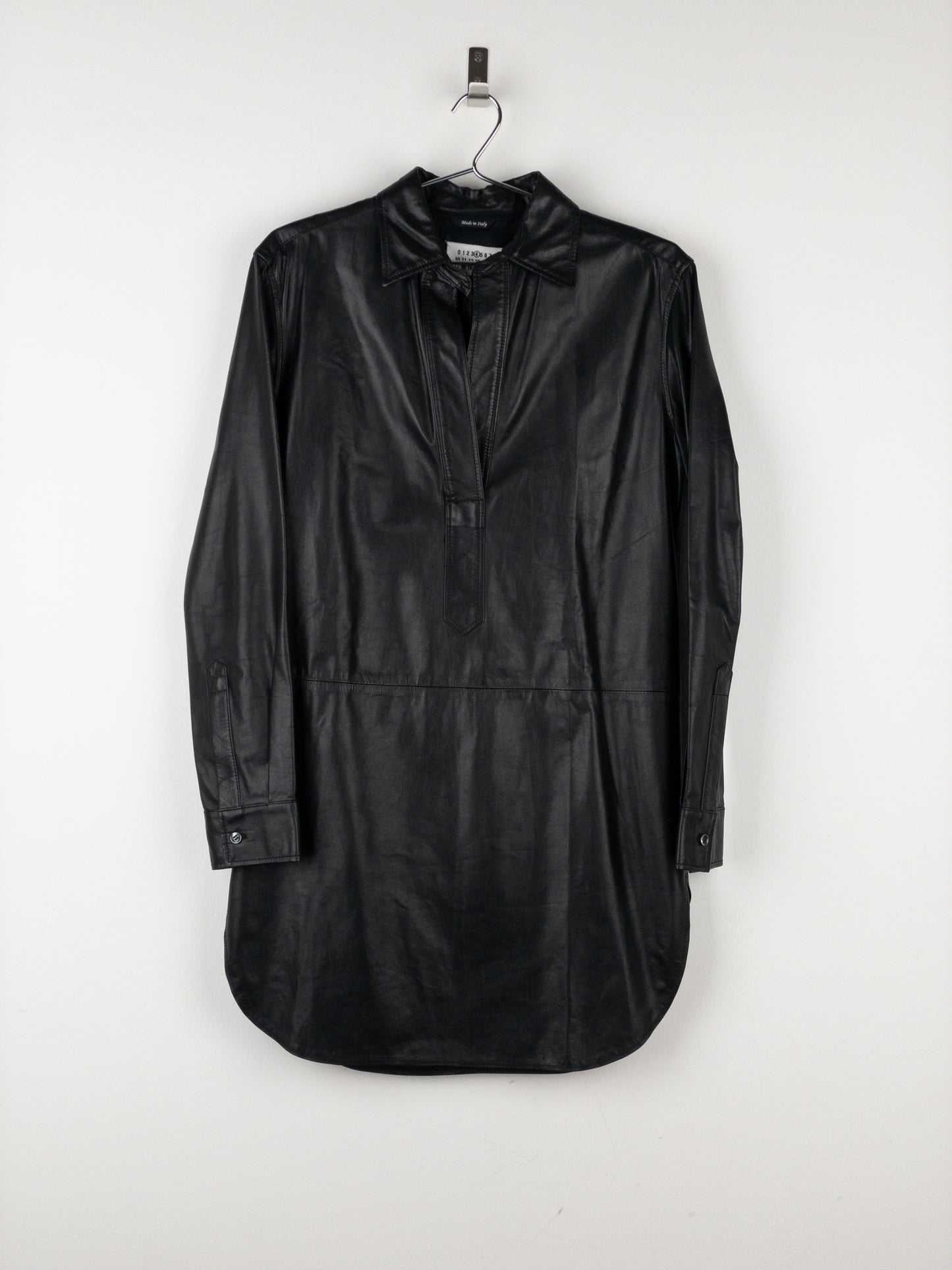 Maison Margiela 2000s Leather Overshirt Tunic Dress