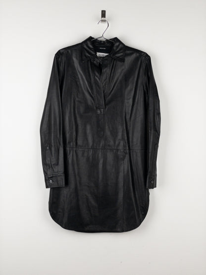 Maison Margiela 2000s Leather Overshirt Tunic Dress
