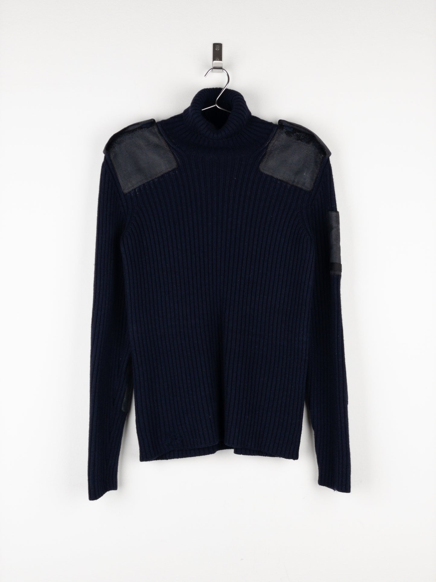 Prada 2000s Military Patch Knit Turtleneck Sweater
