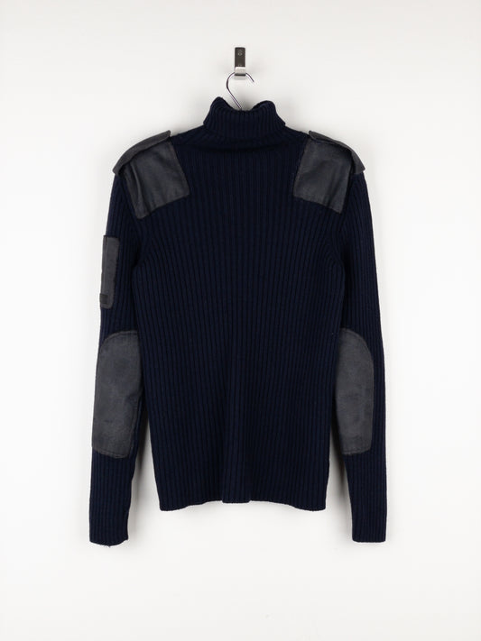 Prada 2000s Military Patch Knit Turtleneck Sweater