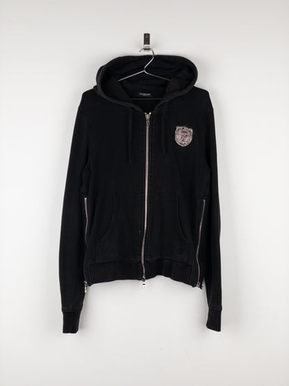 Balmain by Decarnin Crest Badge Zip Hoodie