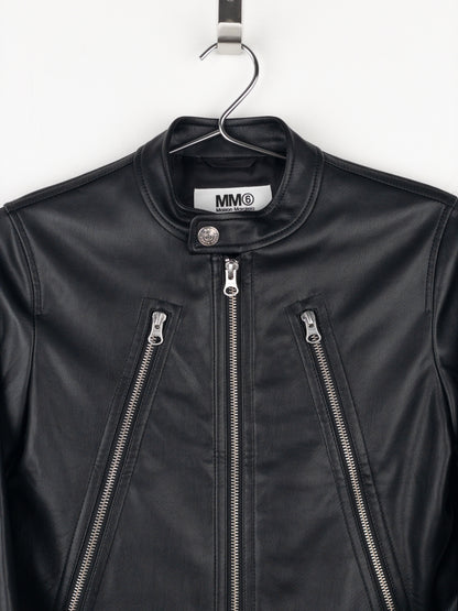 Maison Margiela MM6 5-Zip Biker Leather Jacket