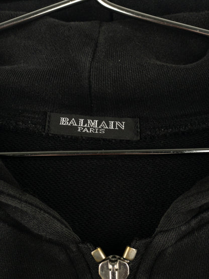 Balmain by Decarnin Crest Badge Zip Hoodie