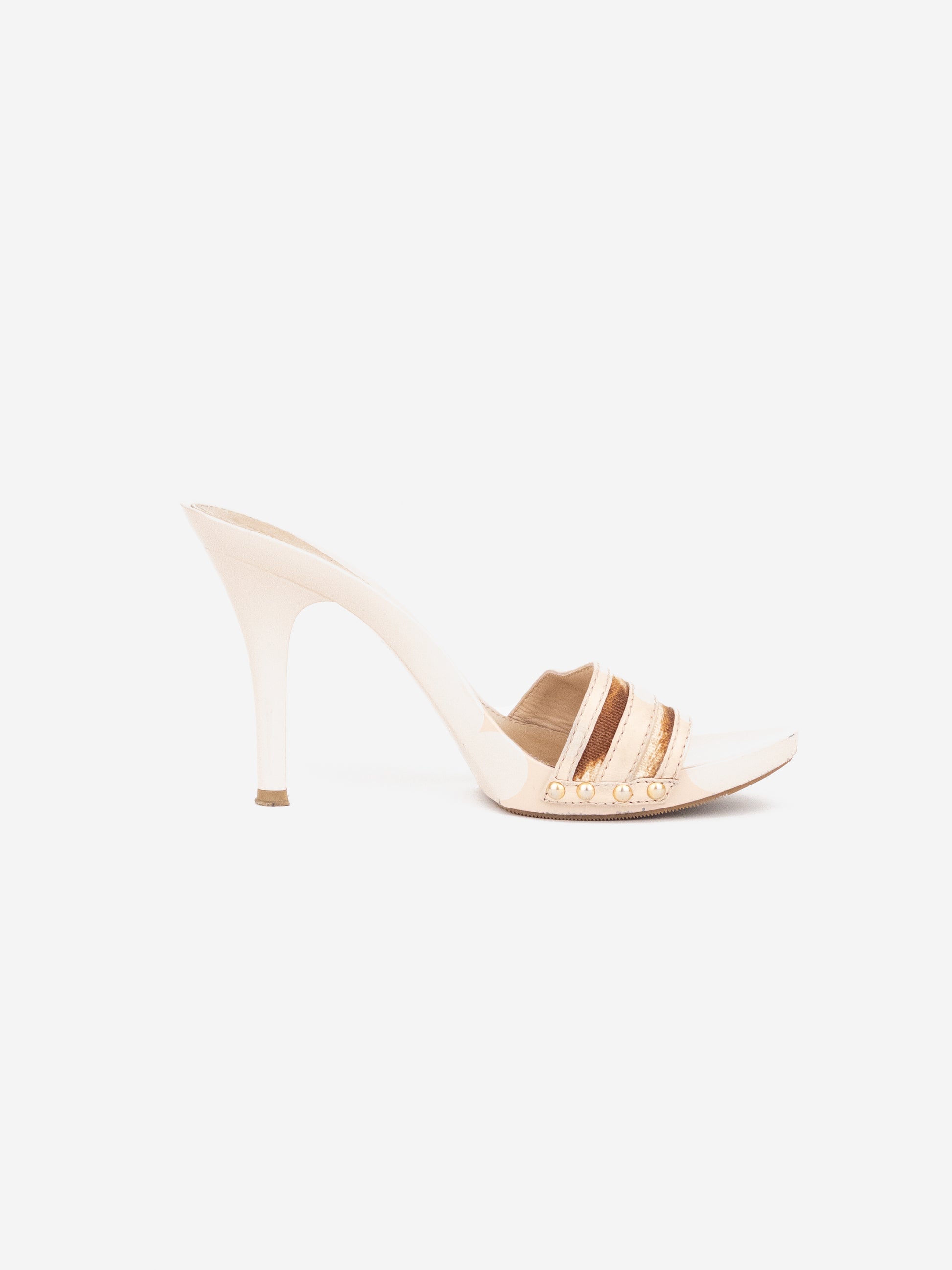 Dior by Galliano SS05 Leopard Logo Charm Mule Heels