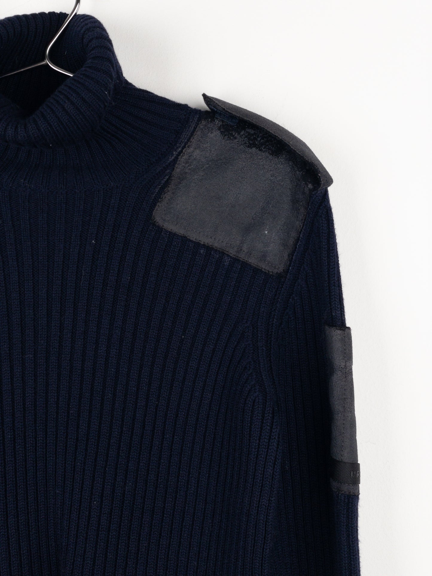Prada 2000s Military Patch Knit Turtleneck Sweater