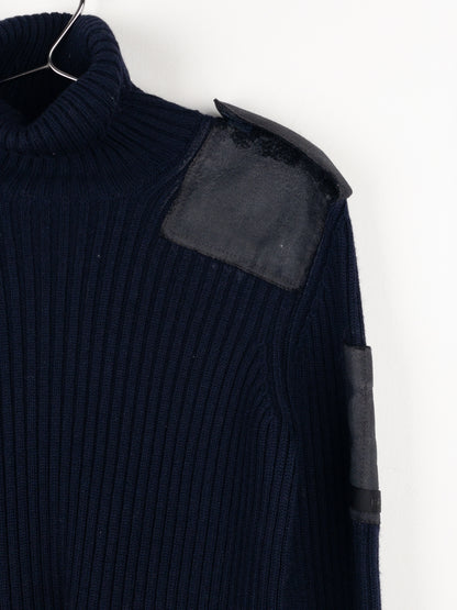 Prada 2000s Military Patch Knit Turtleneck Sweater
