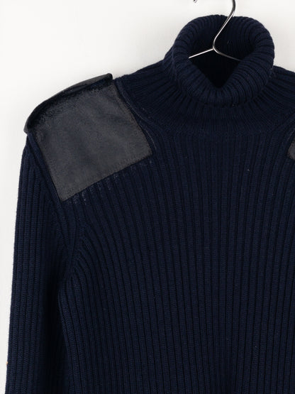 Prada 2000s Military Patch Knit Turtleneck Sweater