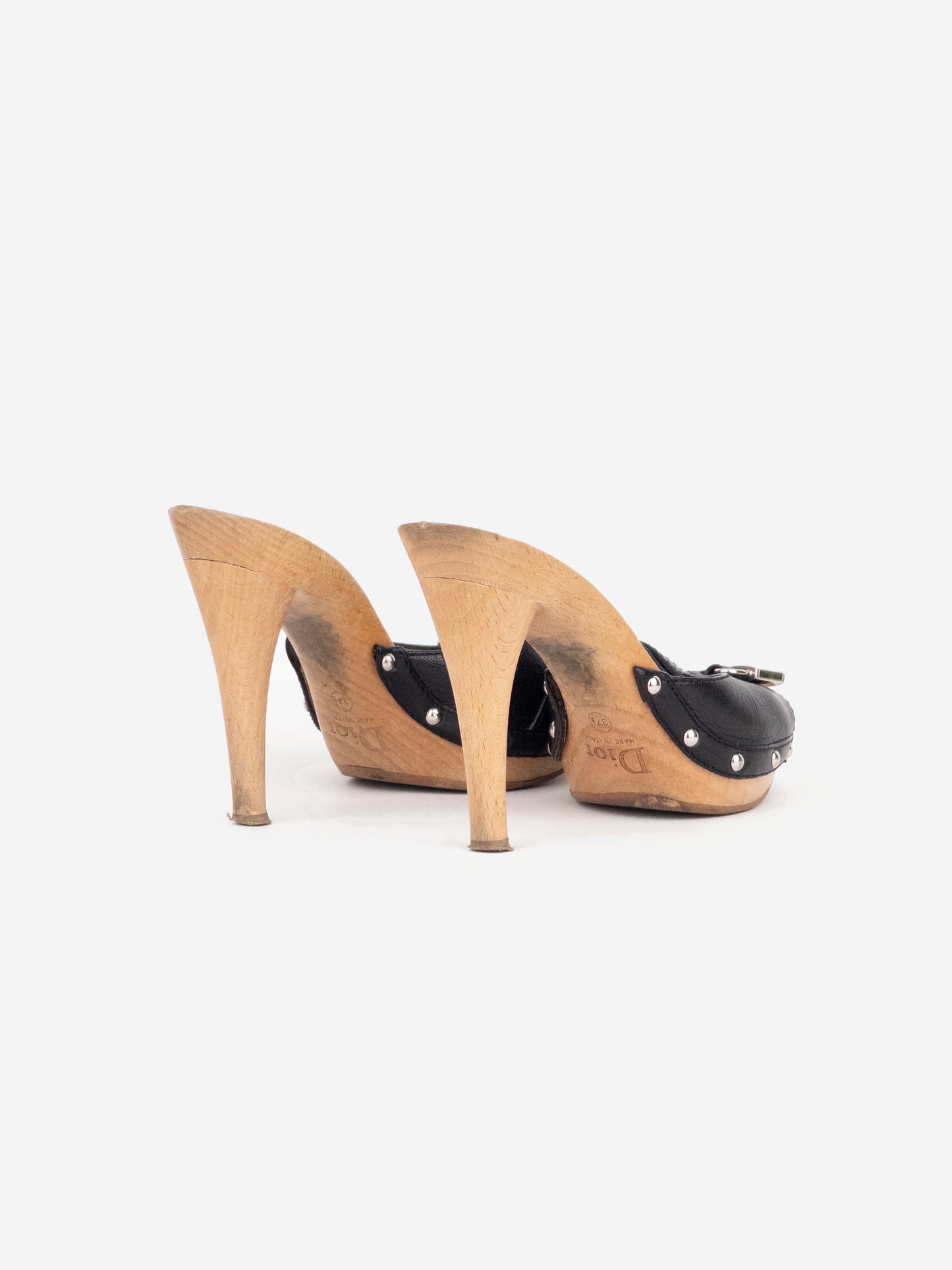Dior by Galliano 2000s Padlock Charm Mule Heels