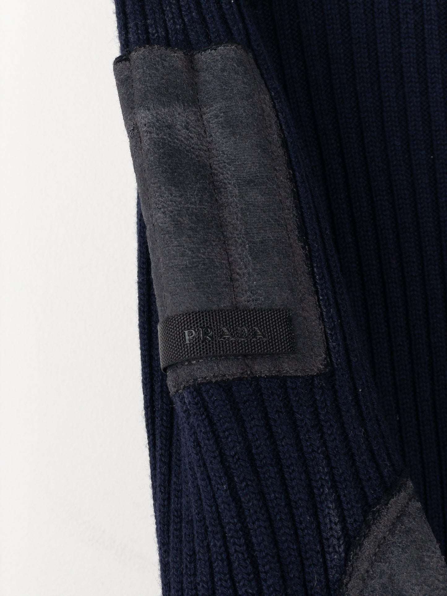 Prada 2000s Military Patch Knit Turtleneck Sweater