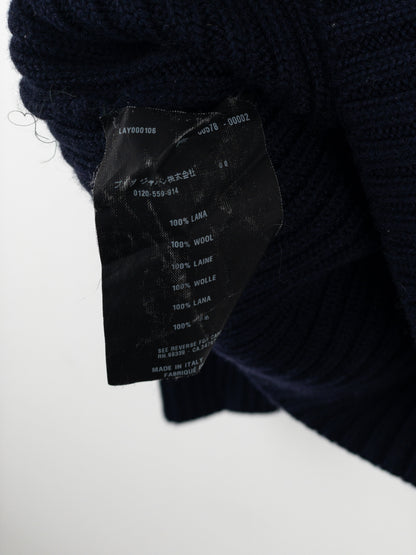 Prada 2000s Military Patch Knit Turtleneck Sweater