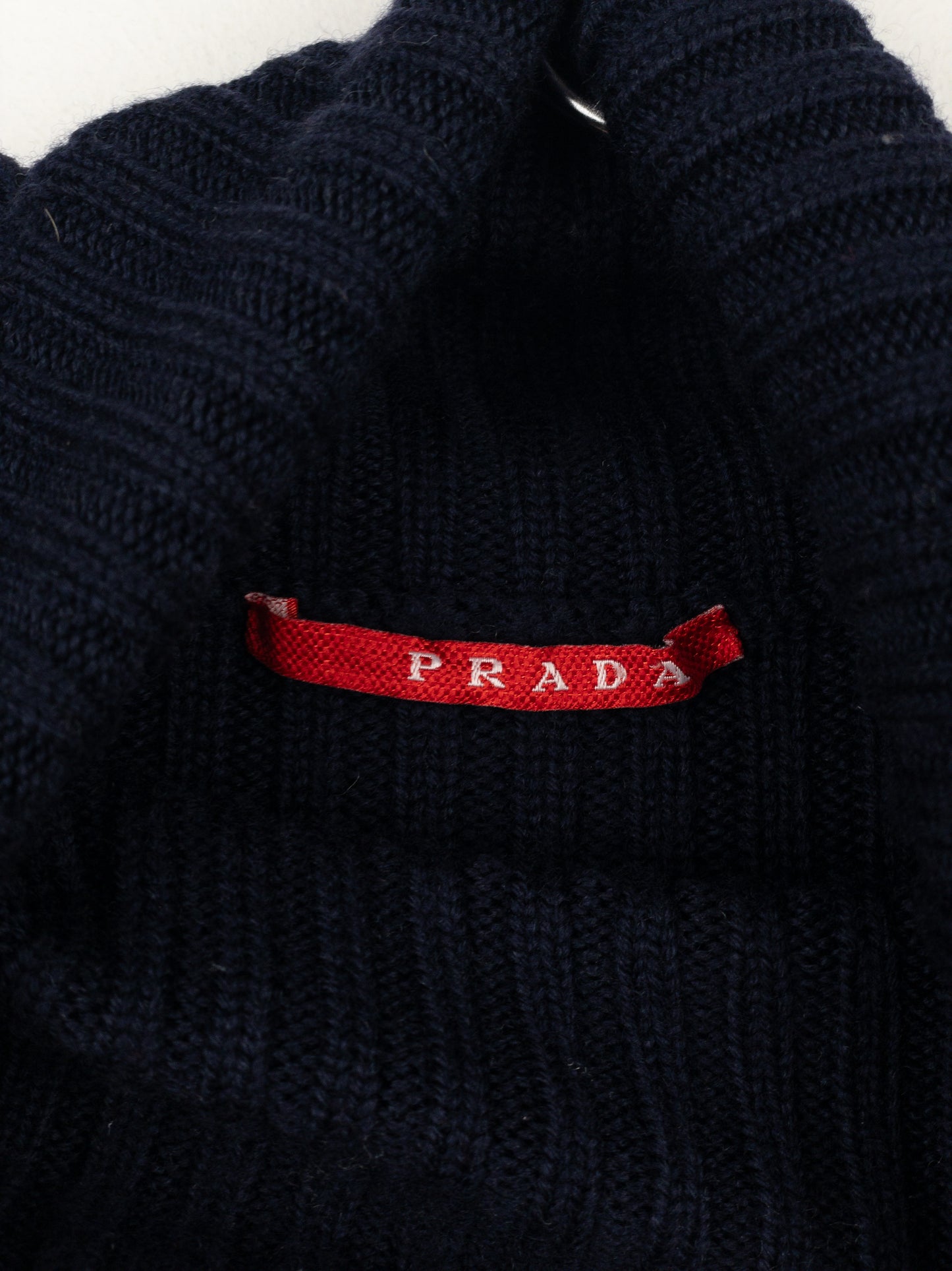 Prada 2000s Military Patch Knit Turtleneck Sweater