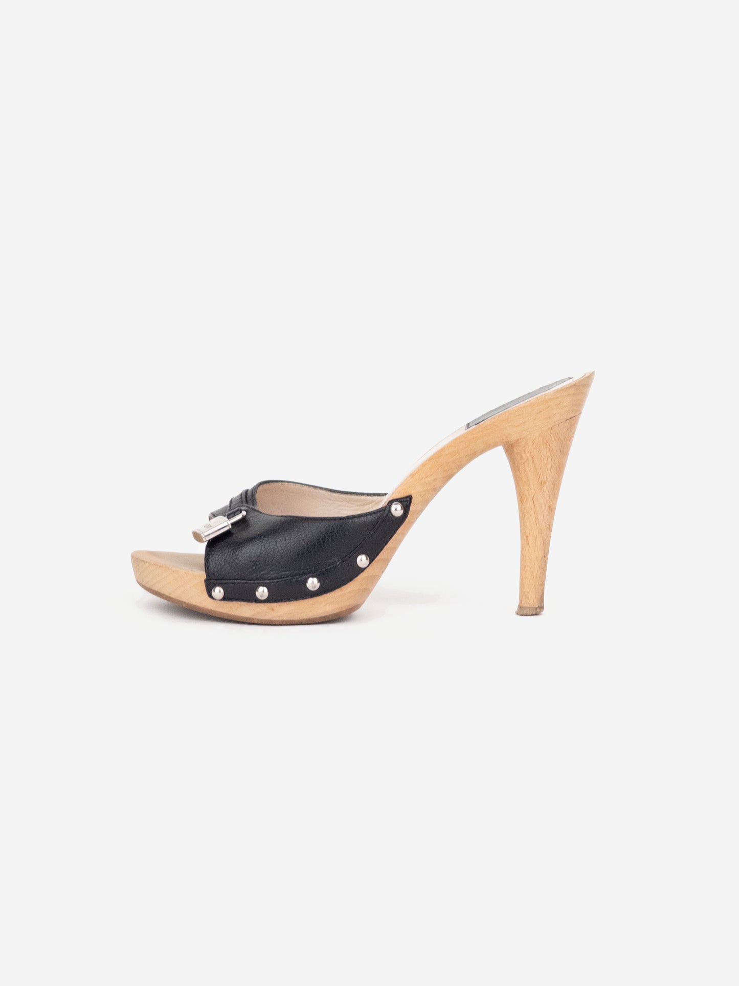 Dior by Galliano 2000s Padlock Charm Mule Heels