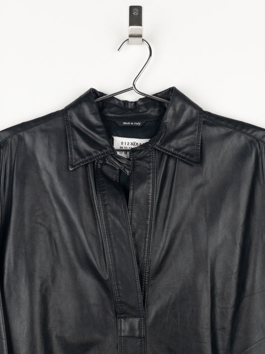 Maison Margiela 2000s Leather Overshirt Tunic Dress – photo 3