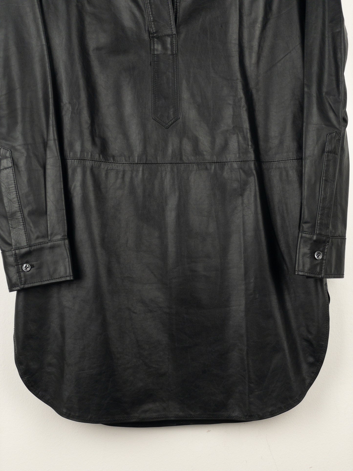 Maison Margiela 2000s Leather Overshirt Tunic Dress