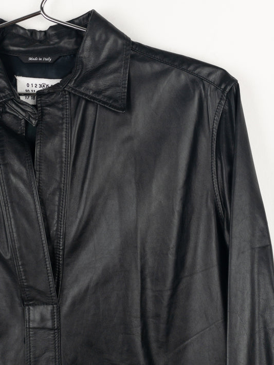 Maison Margiela 2000s Leather Overshirt Tunic Dress – photo 5