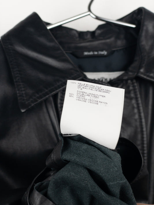 Maison Margiela 2000s Leather Overshirt Tunic Dress – photo 12