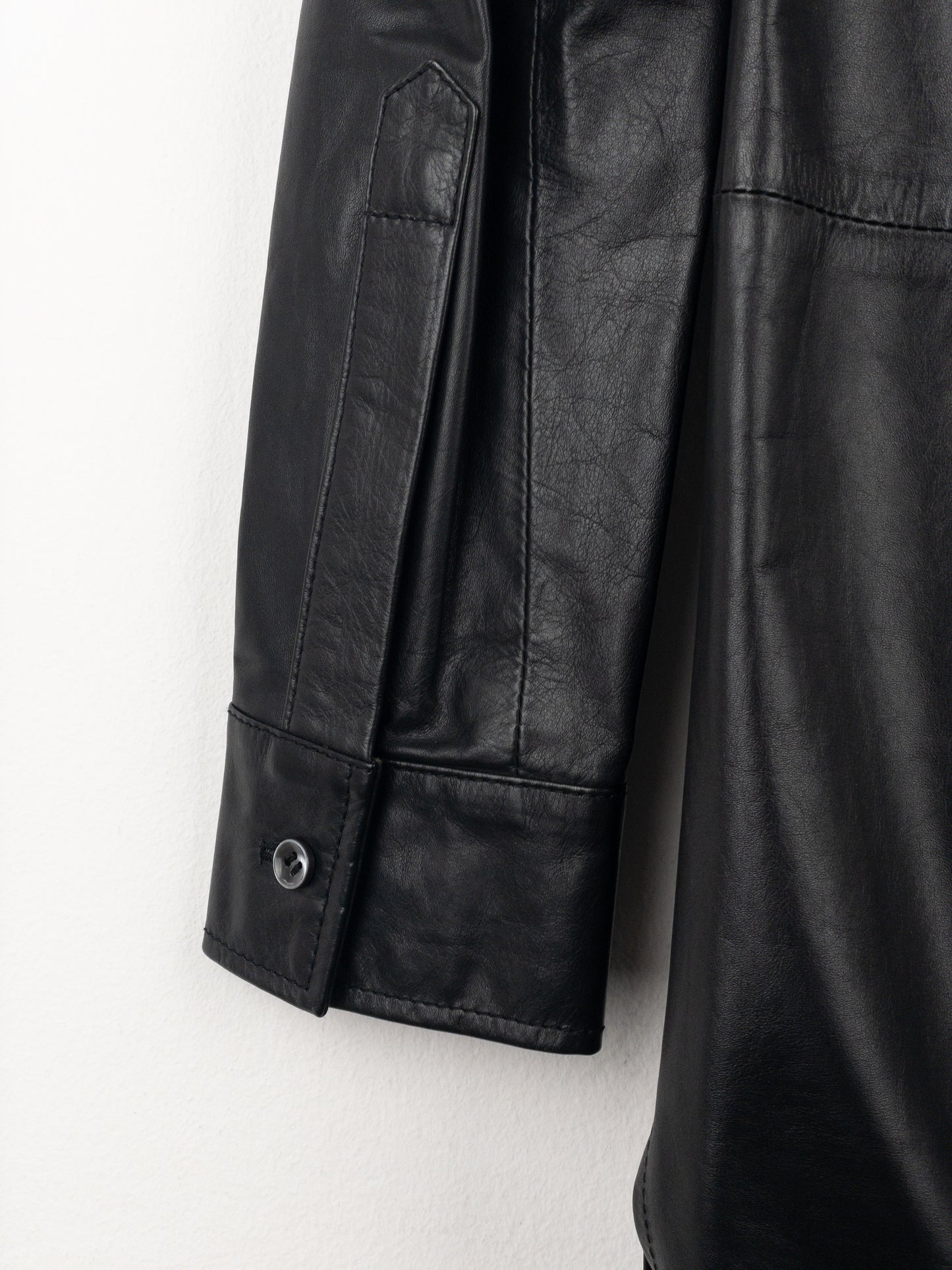 Maison Margiela 2000s Leather Overshirt Tunic Dress