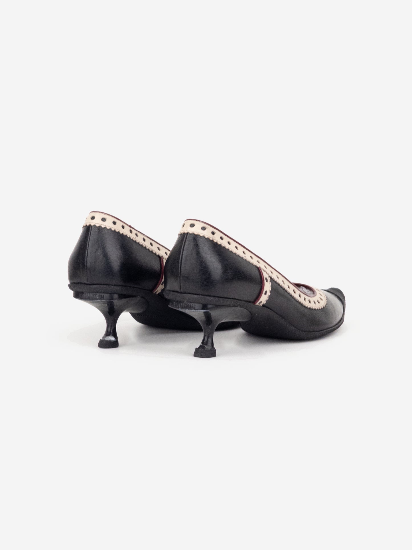 Miu Miu SS99 Brogueing Rubber Toe Cap Pump Kitten Heels