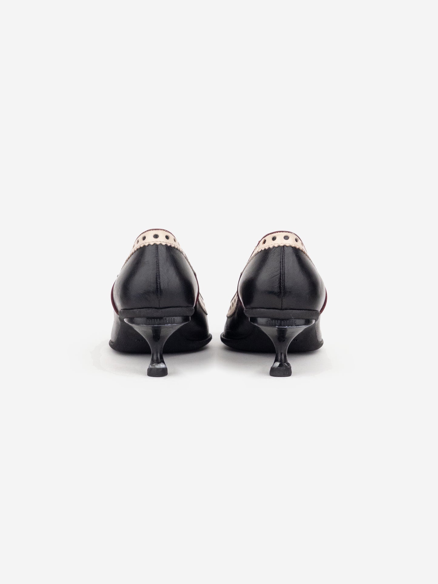 Miu Miu SS99 Brogueing Rubber Toe Cap Pump Kitten Heels