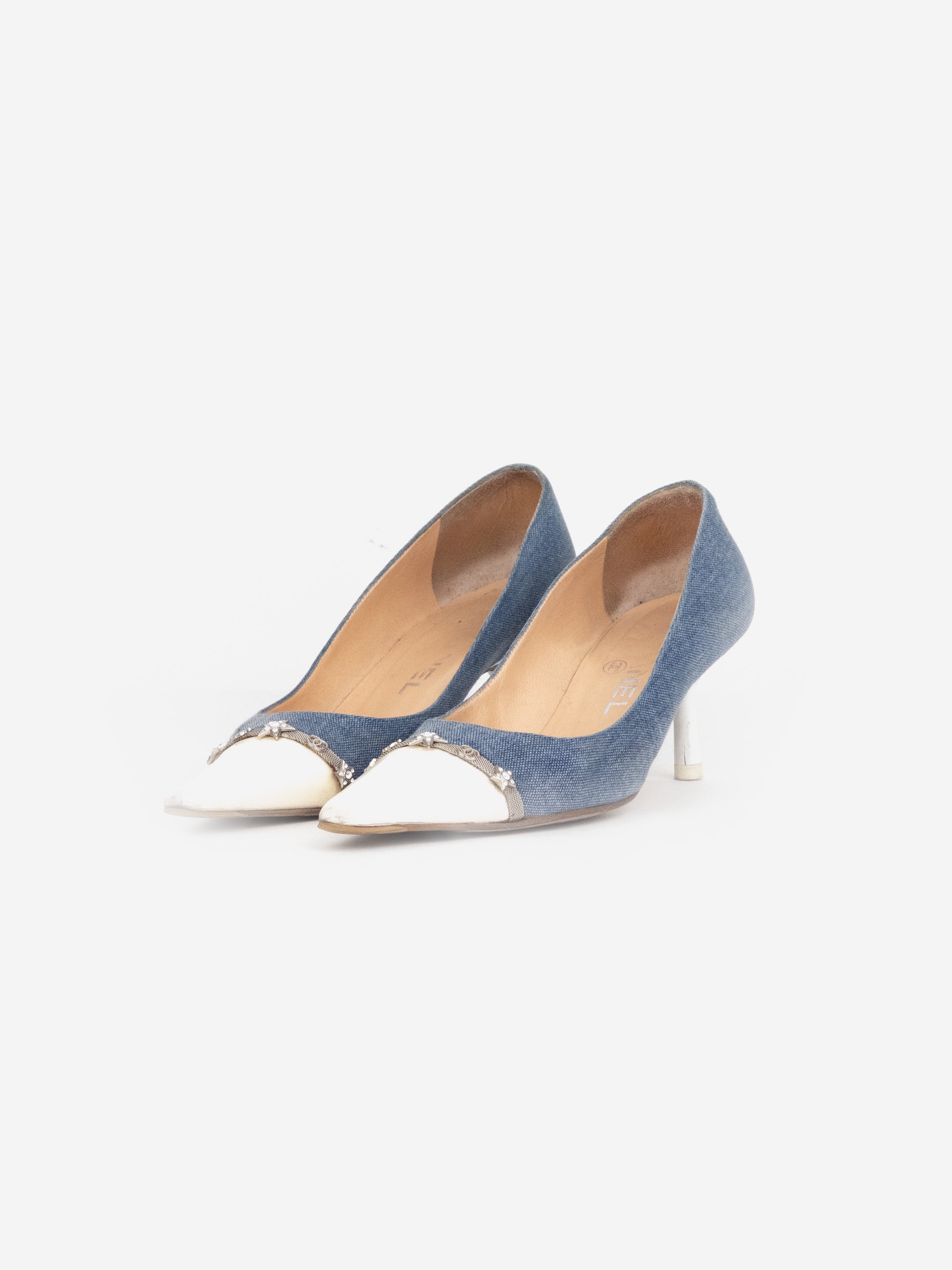Chanel Cap Toe CC Star Charm Pump Kitten Heels