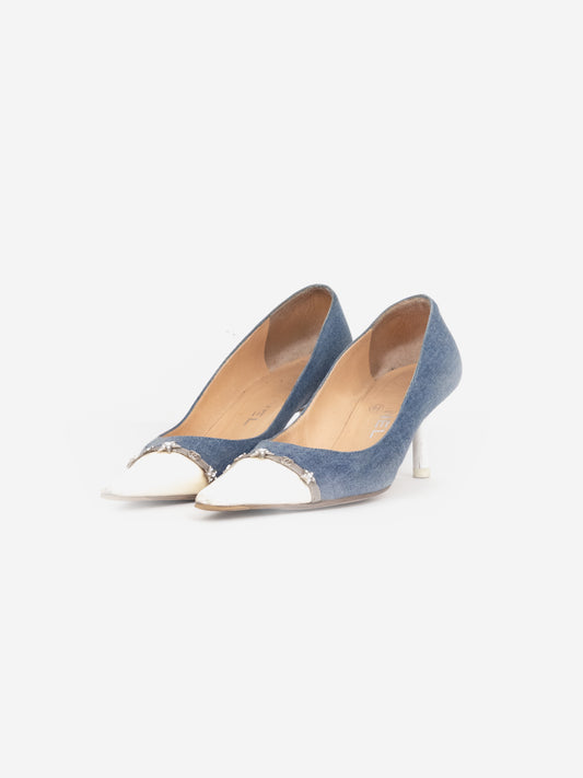Chanel Cap Toe CC Star Charm Pump Kitten Heels