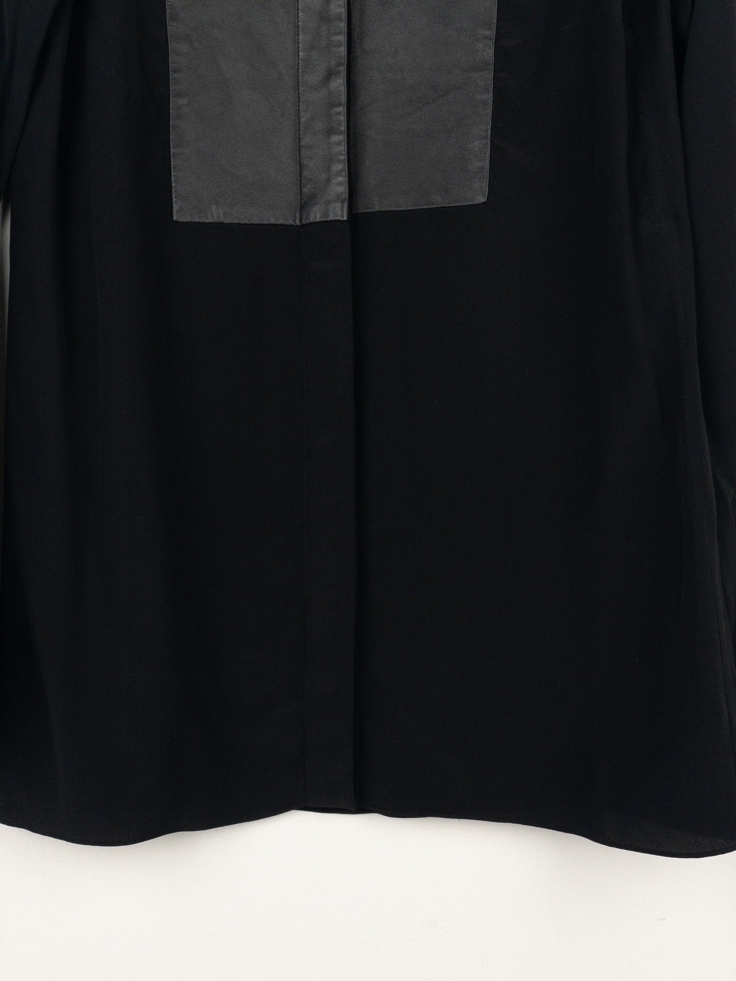 Gucci SS15 Leather Pannel Button-Up Blouse