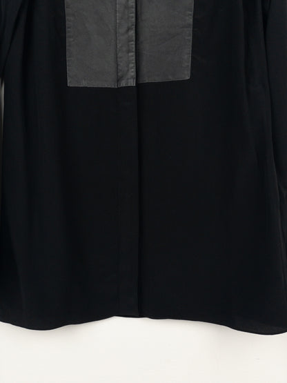 Gucci SS15 Leather Pannel Button-Up Blouse