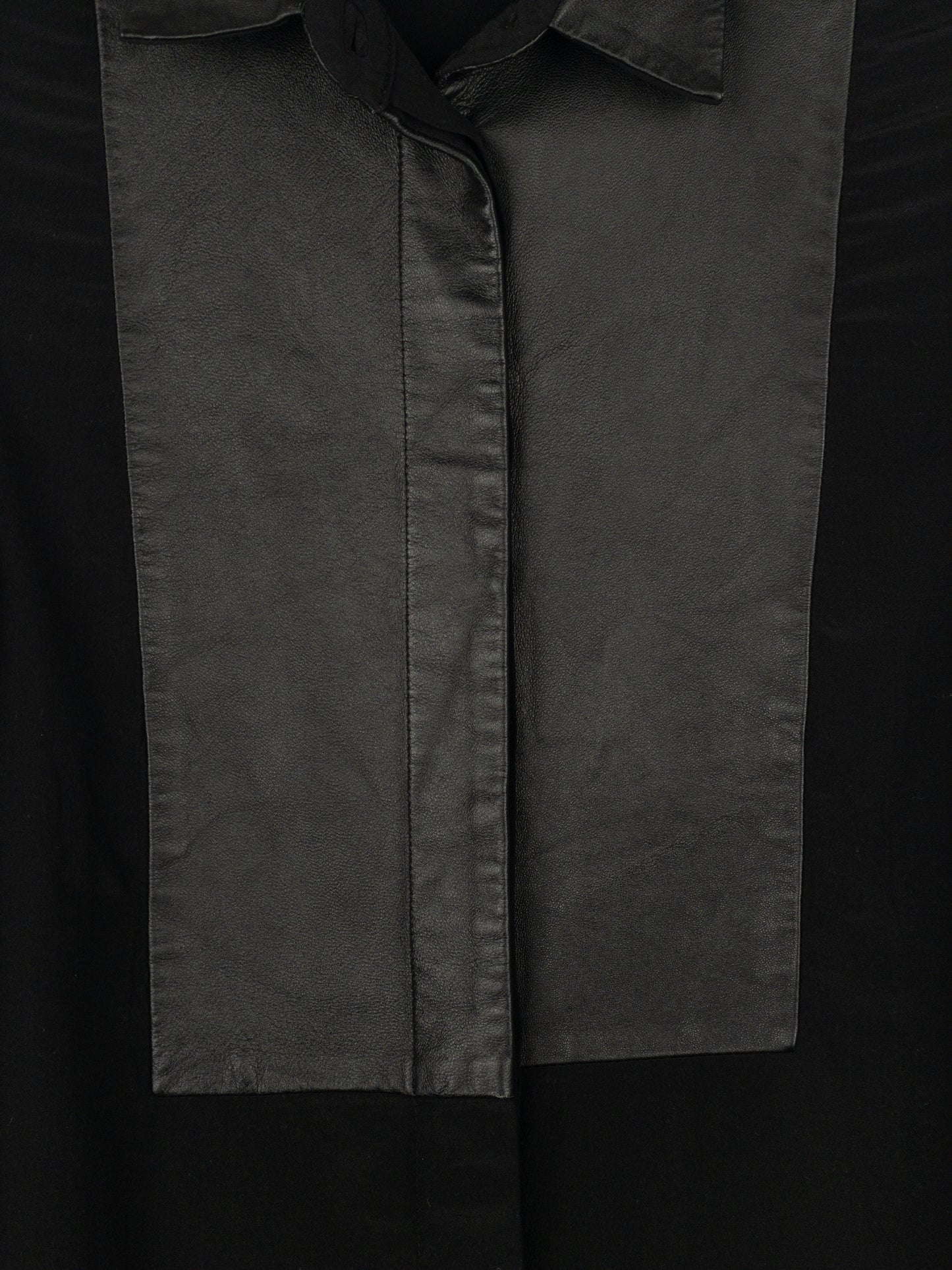 Gucci SS15 Leather Pannel Button-Up Blouse