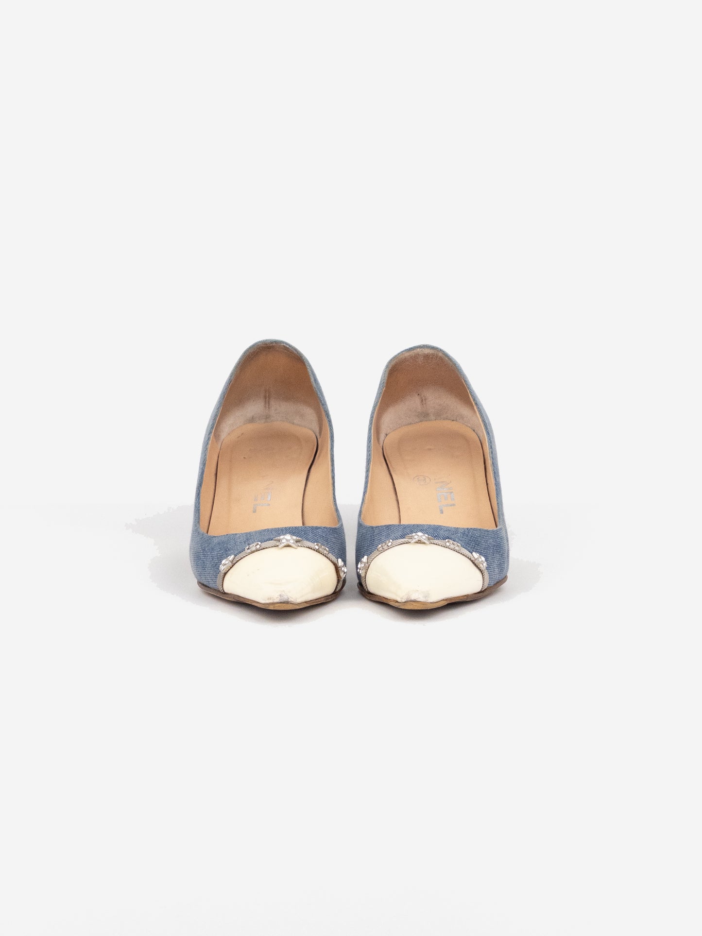 Chanel Cap Toe CC Star Charm Pump Kitten Heels