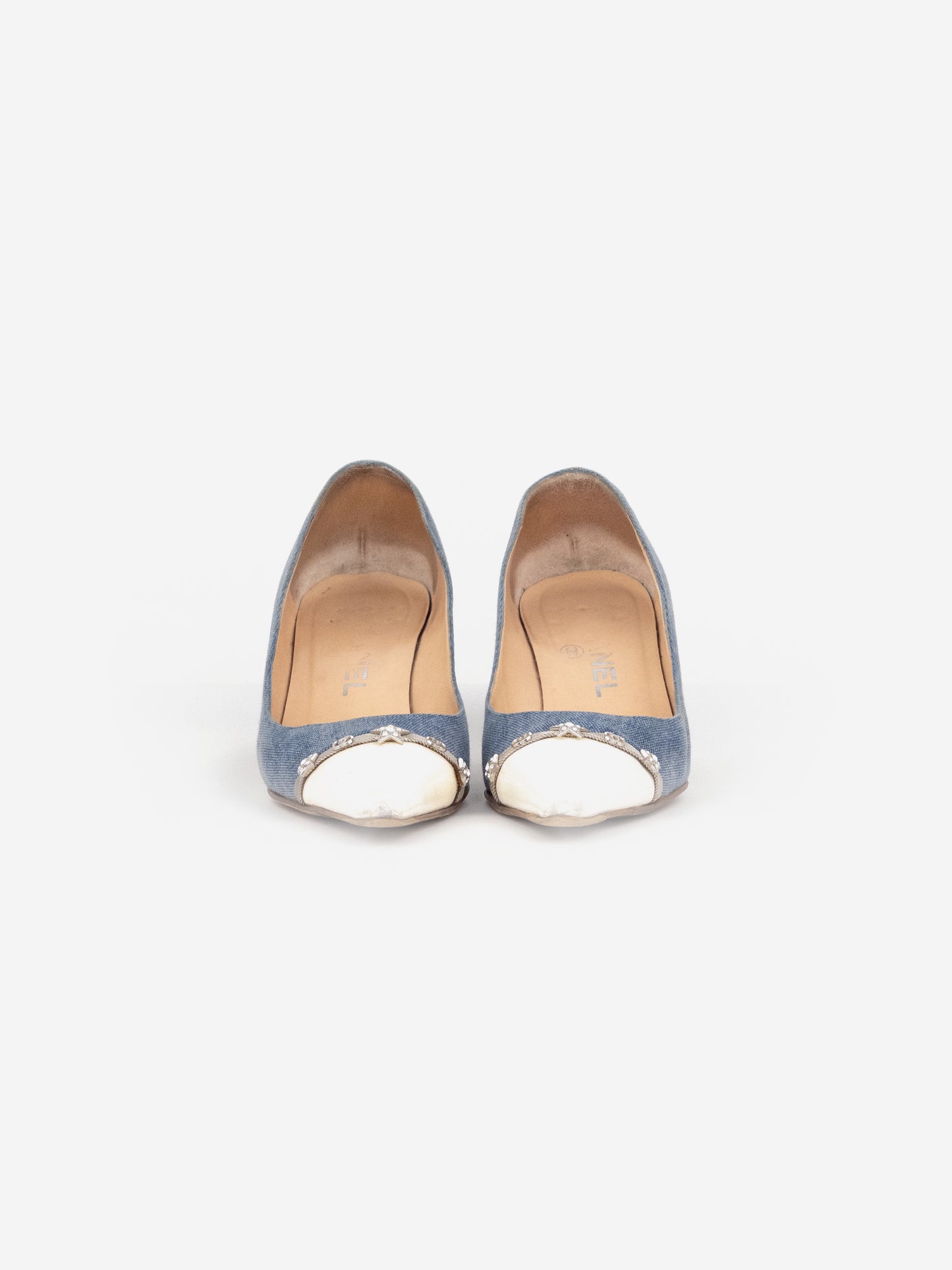 Chanel Cap Toe CC Star Charm Pump Kitten Heels