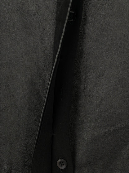 Gucci SS15 Leather Pannel Button-Up Blouse