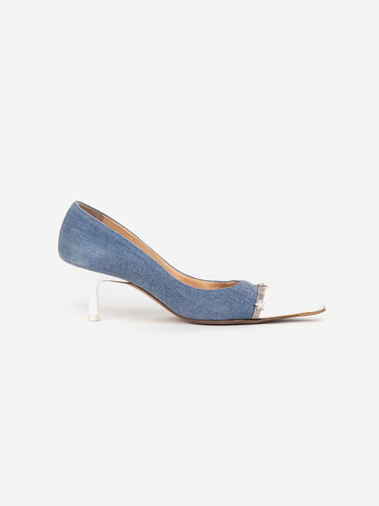 Chanel Cap Toe CC Star Charm Pump Kitten Heels