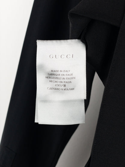 Gucci SS15 Leather Pannel Button-Up Blouse