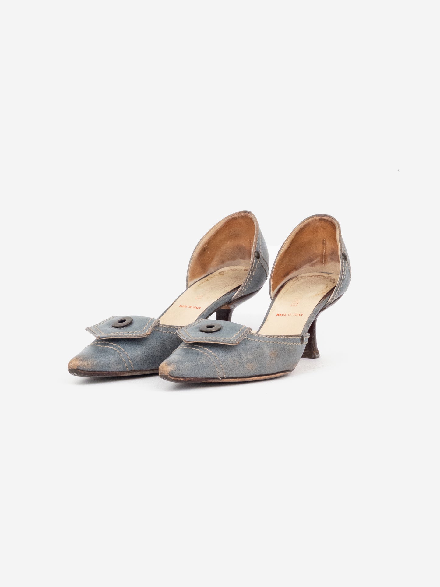 Miu Miu 2000s Button Pump Kitten Heels