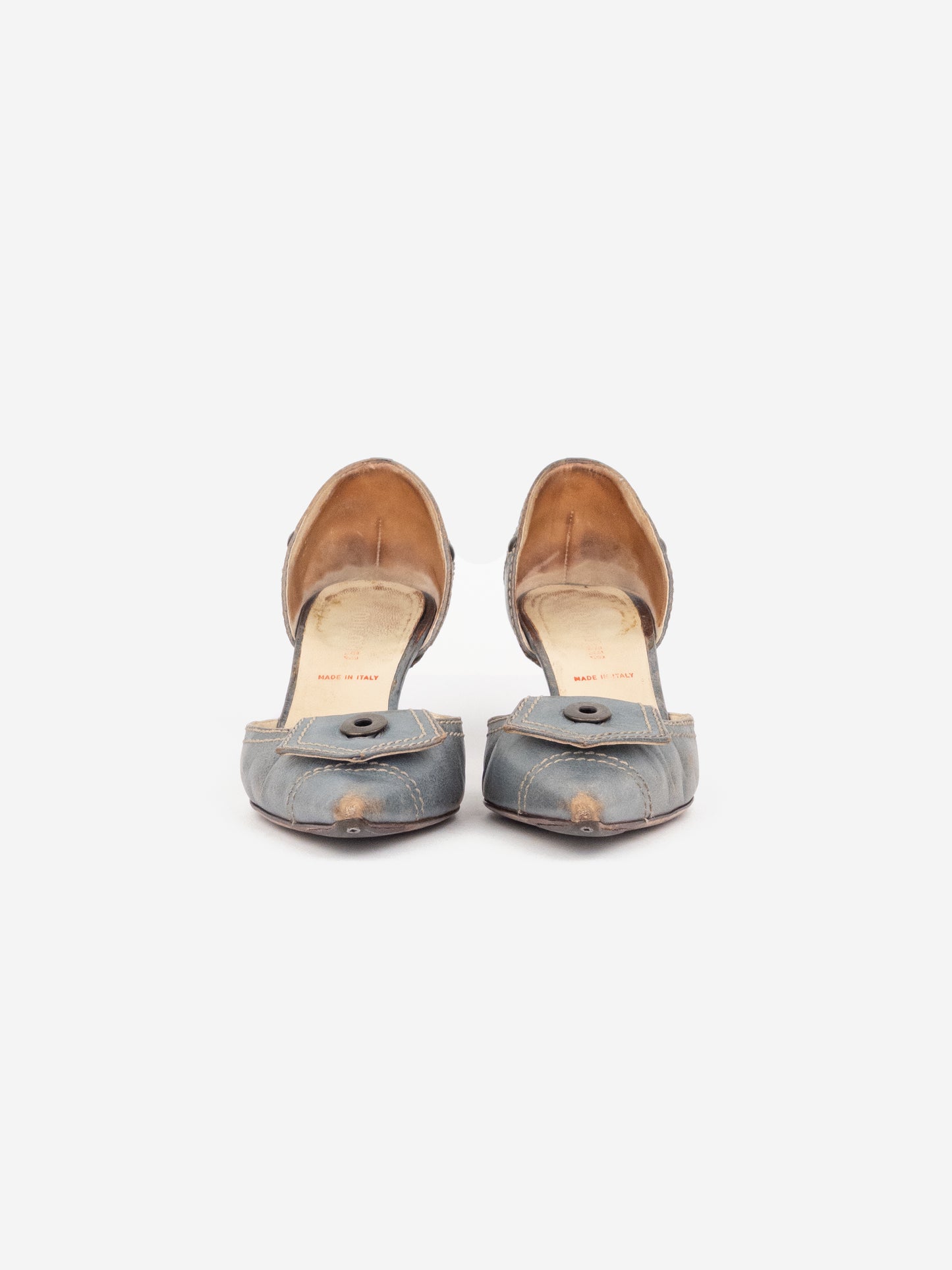 Miu Miu 2000s Button Pump Kitten Heels