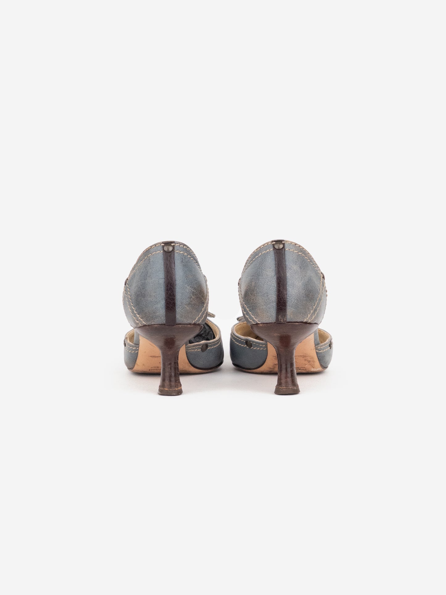 Miu Miu 2000s Button Pump Kitten Heels