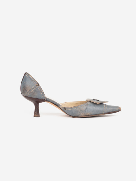 Miu Miu 2000s Button Pump Kitten Heels