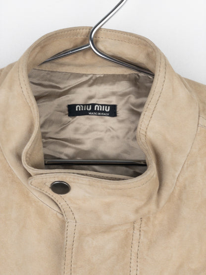 Miu Miu SS07 Suede Café Racer Biker Jacket