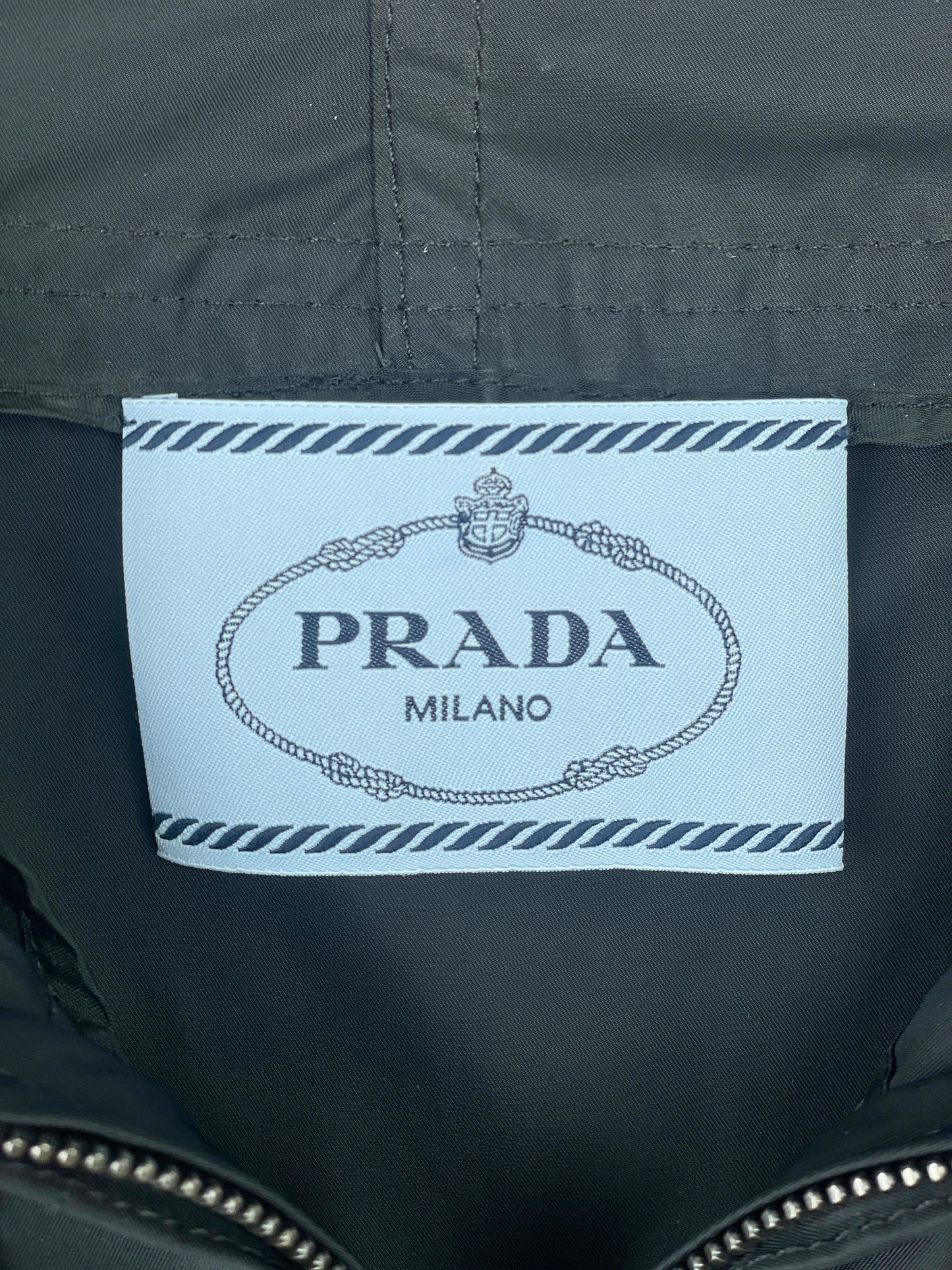 Prada Cropped Nylon Garbardine Logo-Emblem Parka Jacket