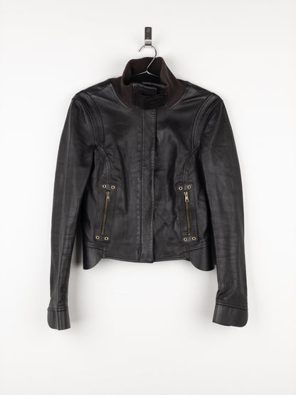 Gucci by Tom Ford AW04 High-Neck Leather Biker Jacket