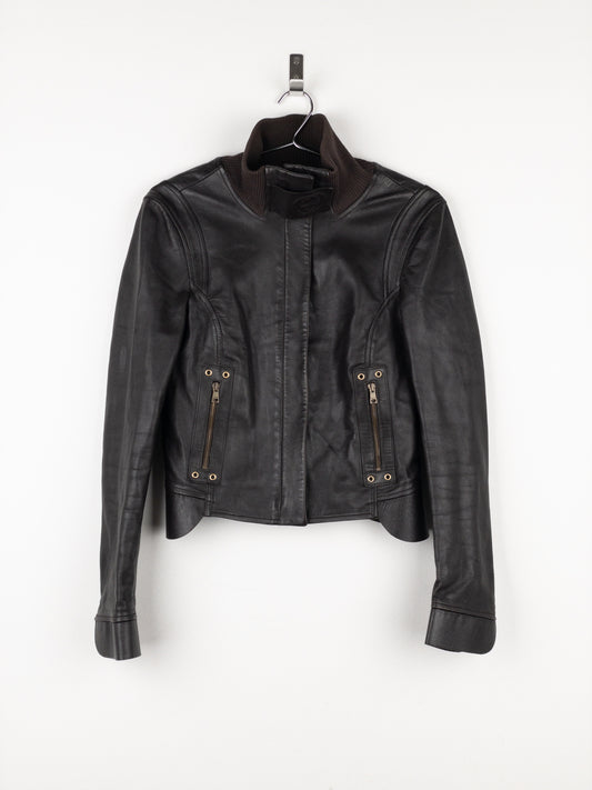 Gucci by Tom Ford AW04 High-Neck Leather Biker Jacket