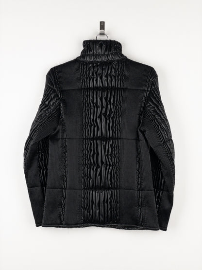 Prada AW08 Ripple Shirring Faux Leather Puffer Jacket