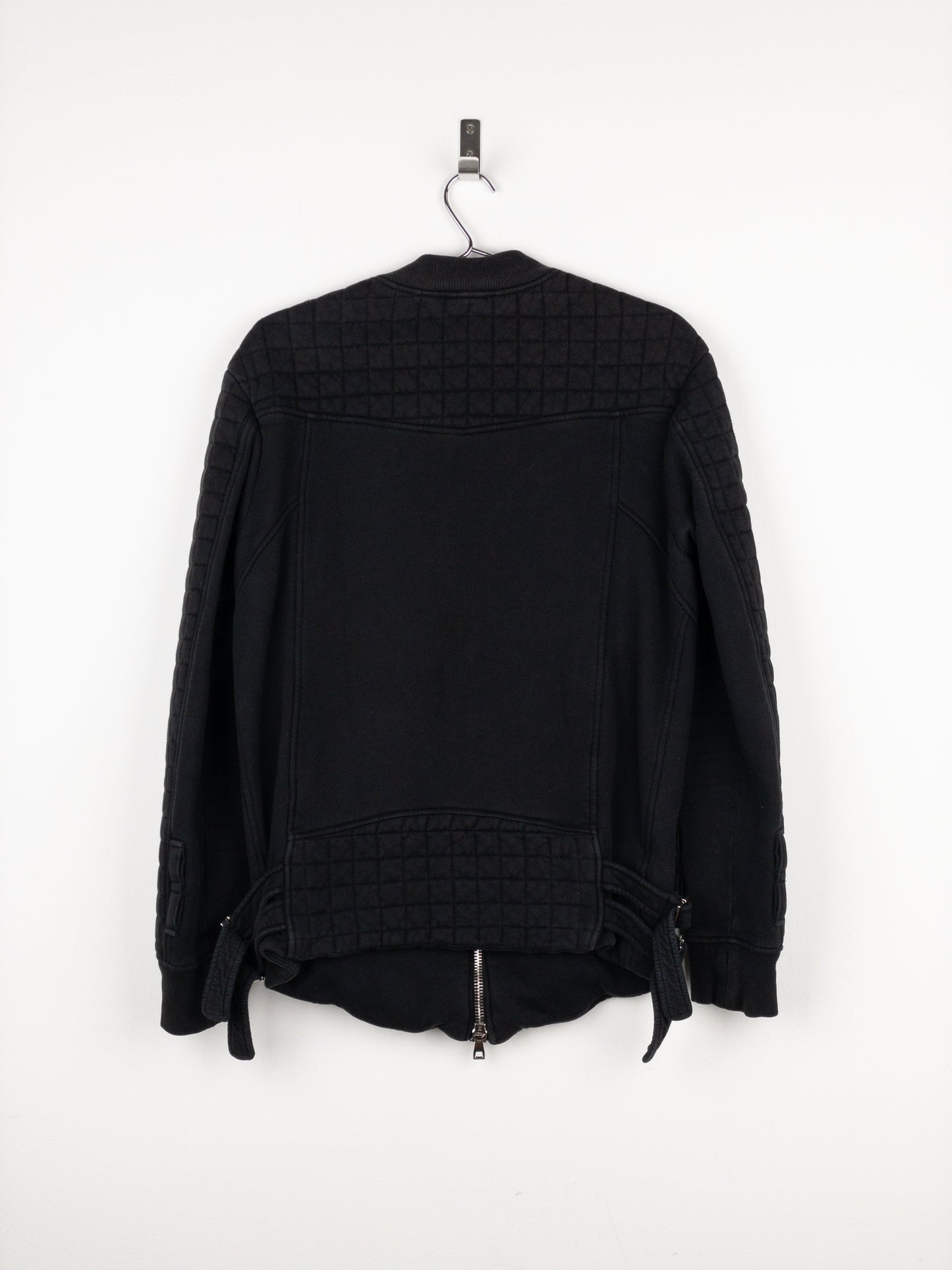 Balmain by Olivier Rousteing SS14 Belted Sweatshirt Biker Jacket